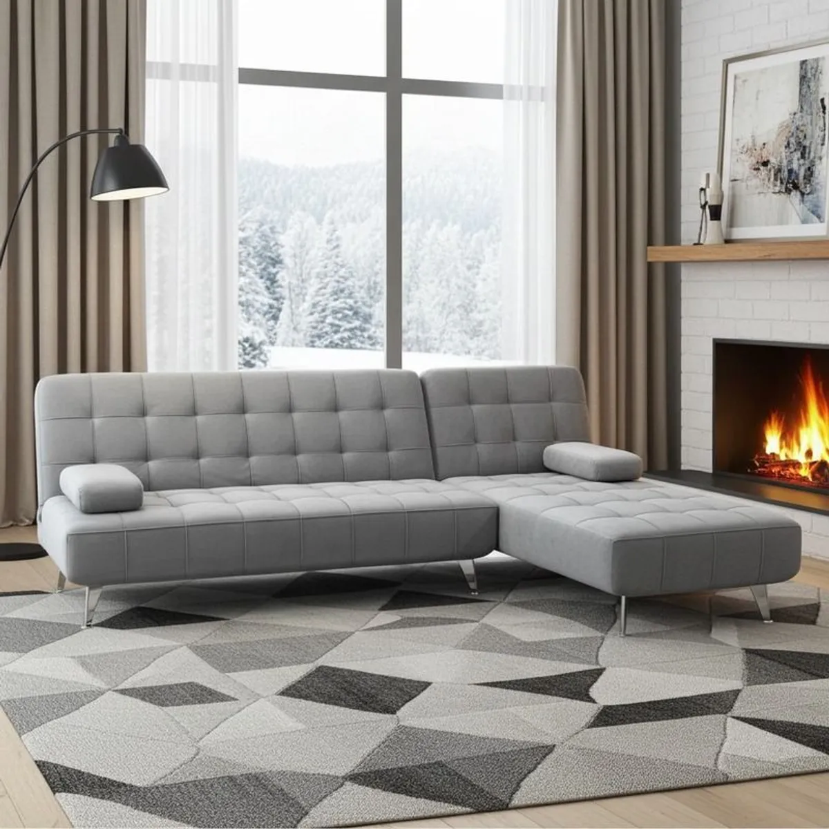 Nordic Corner Sofa Bed with Chaise Longue - Perfect for Christmas 236 cm - Image 2