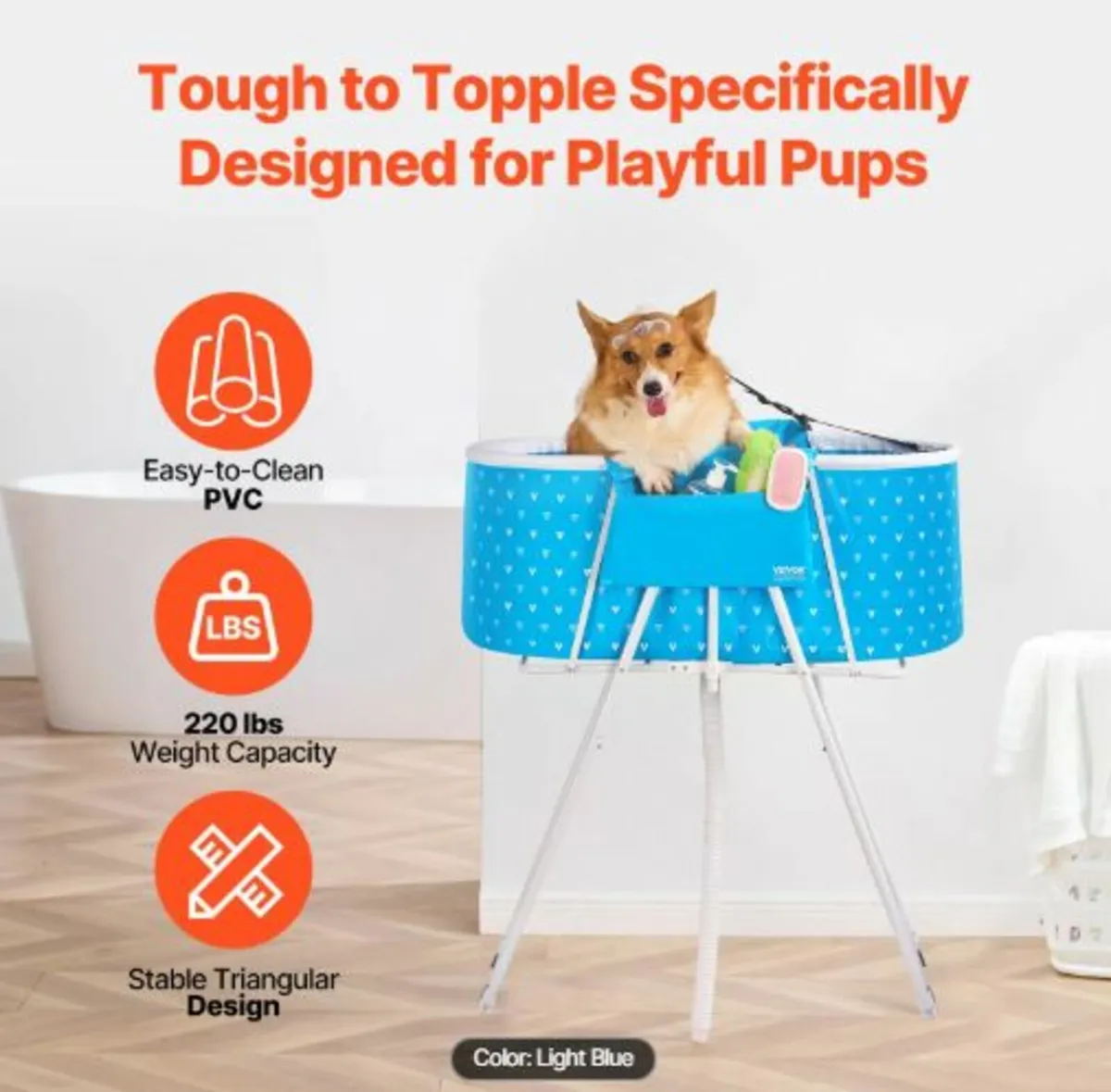Portable Dog Bathtub, Elevated & Foldable Space - Image 4