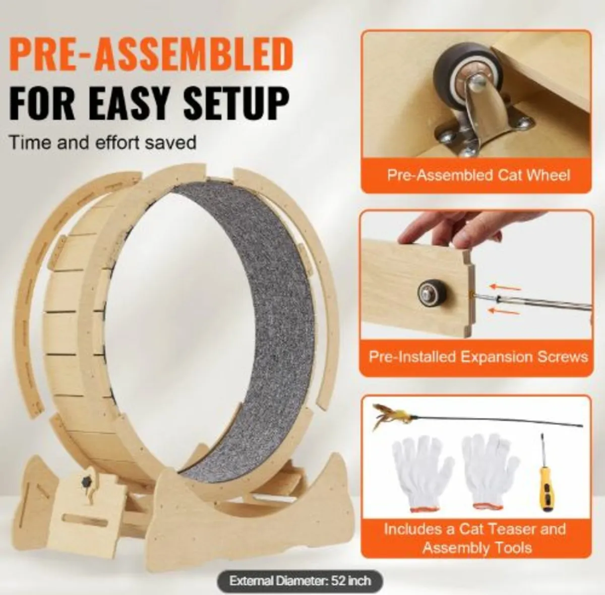 Cat Exercise Wheel, Large Cat Treadmill Wheel - Image 4