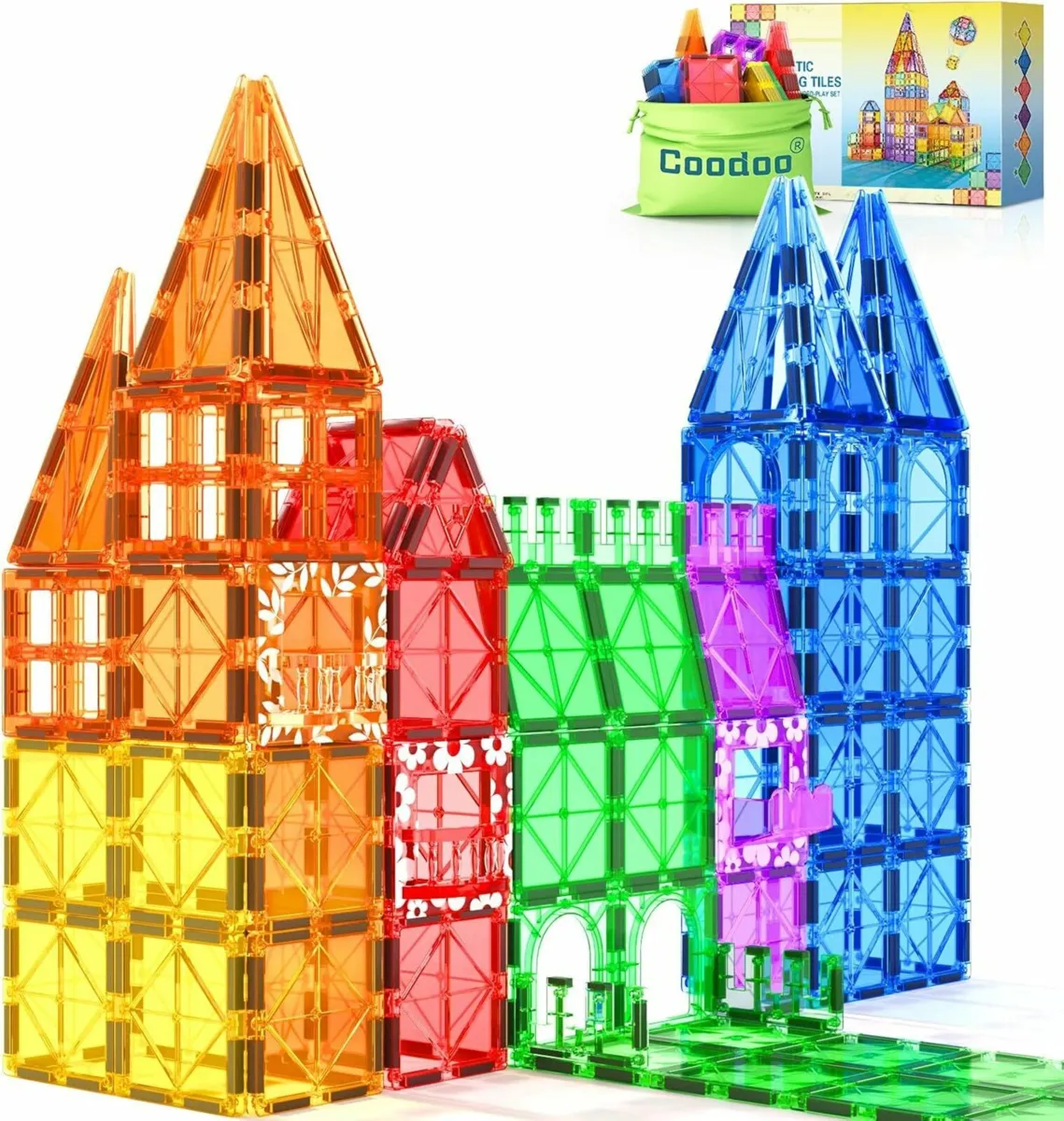 60 PCS Magnetic Building Tiles STEM Magnetic Block