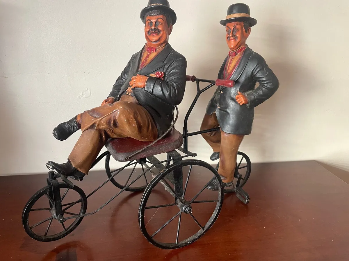 ANTIQUE LAUREL & HARDY ON TANDEM RARE