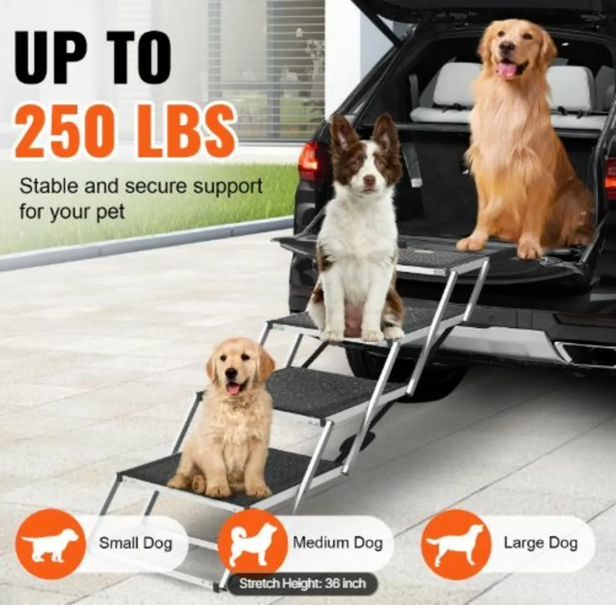 Dog Stair for Cars 4-step Folding Dog Steps - Image 2