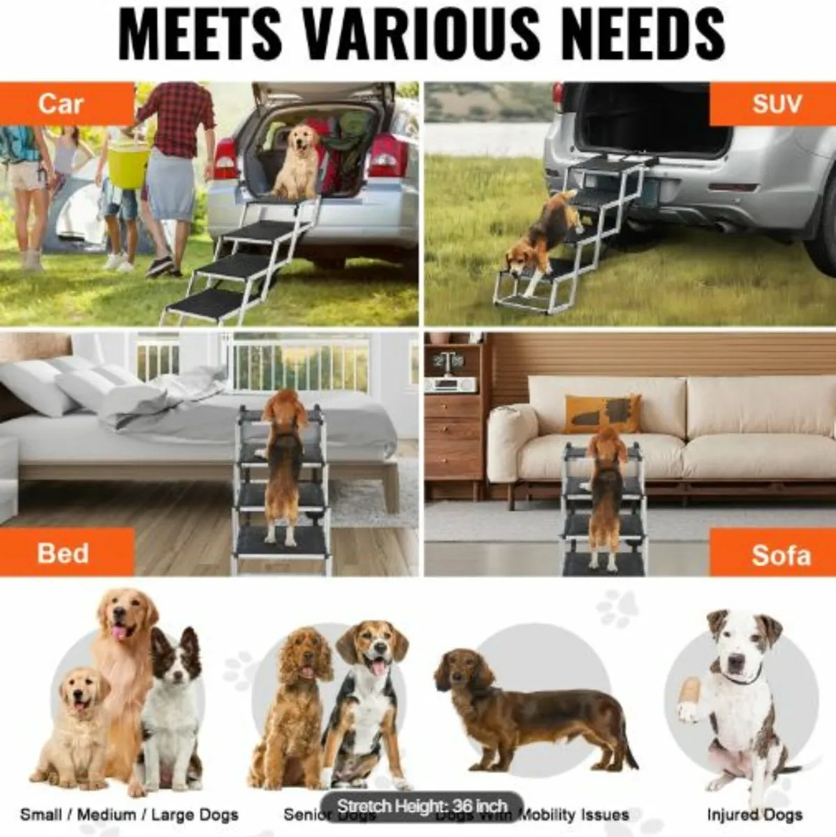 Dog Stair for Cars 4-step Folding Dog Steps - Image 4