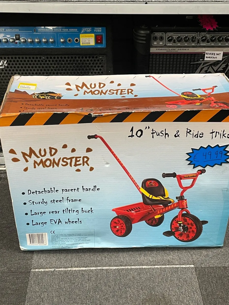 Mud monster push and ride trike toy