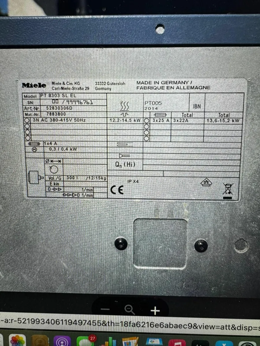 Miele PT 8303 SL EL — commercial electric dryer - Image 3