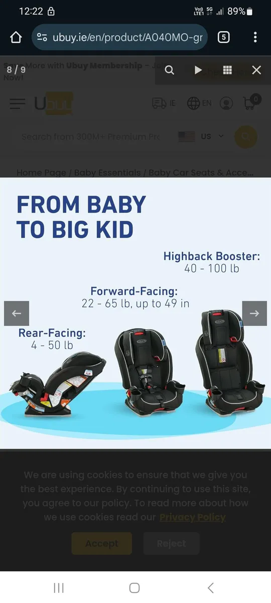Graco 3in1 car seat - Image 1