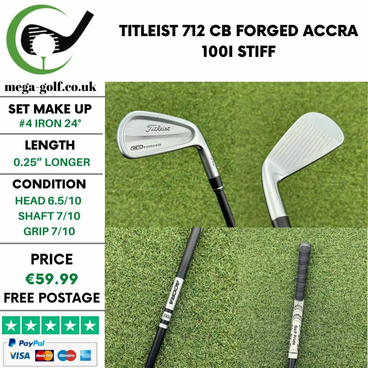 Titleist 712 CB Forged #4 Iron 24° / Stiff - Image 1