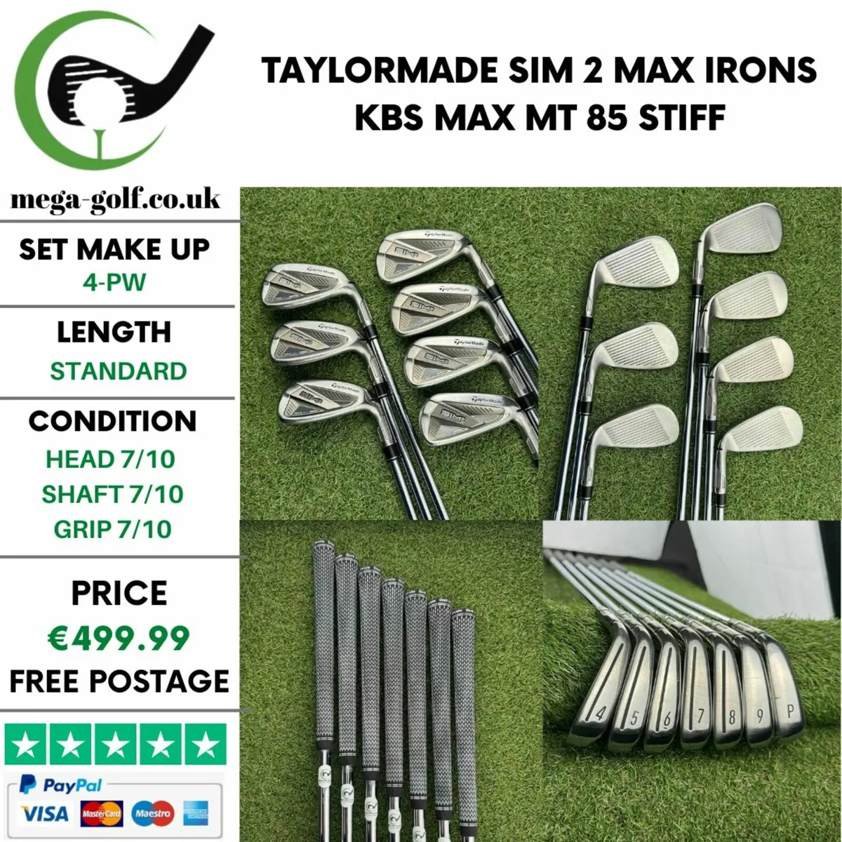 Taylormade SIM 2 Max Irons / 4-Pw / Stiff - Image 1
