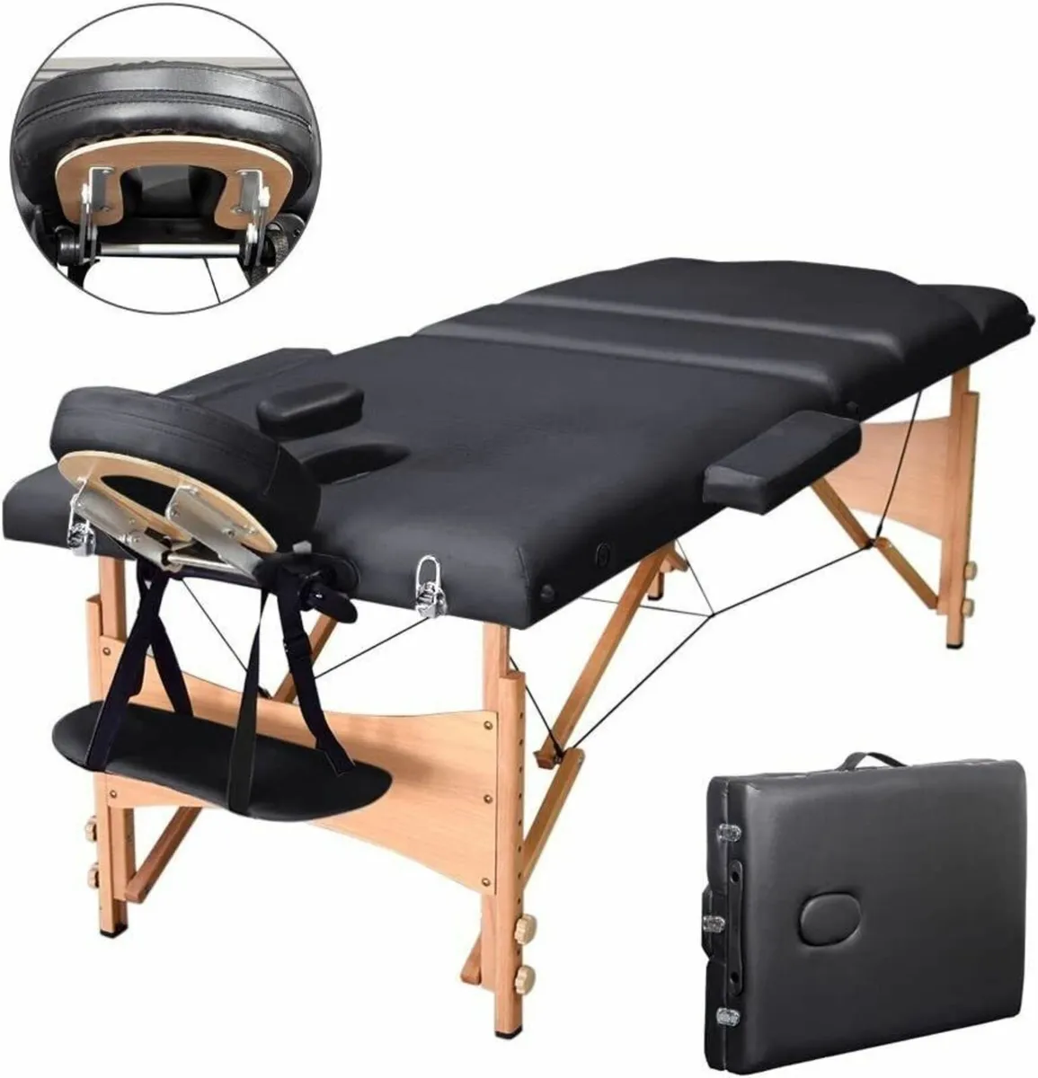 Massage Bed Table Portable 3-Section Beauty Bed - Image 1
