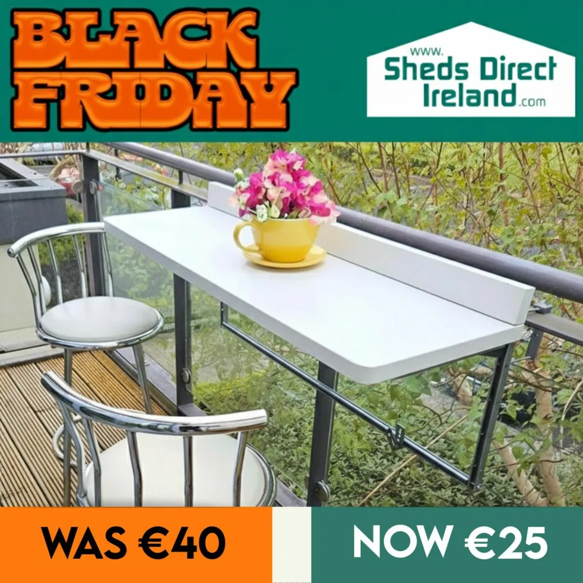 Large White balcony table Saving 15 euros