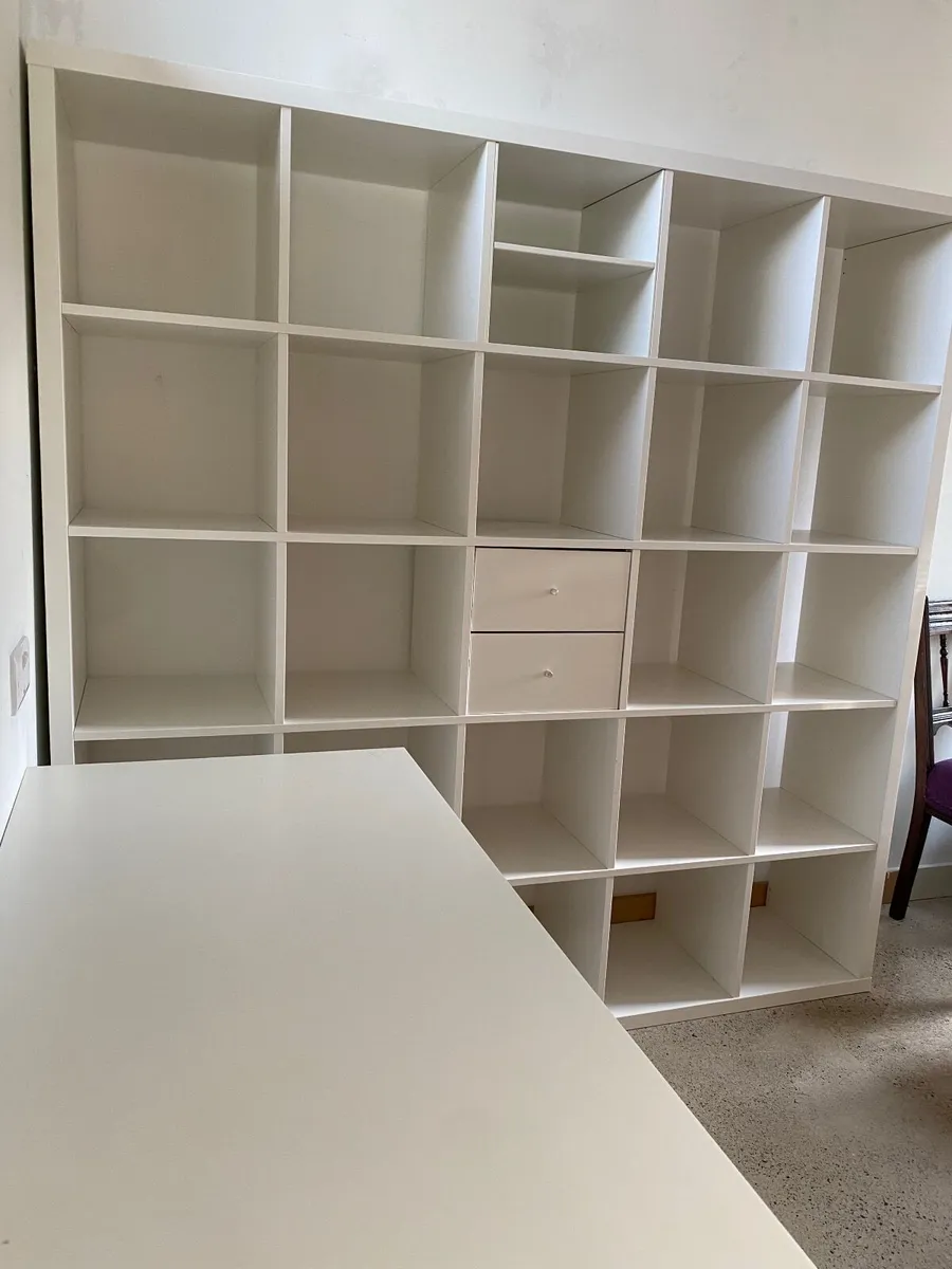 IKEA Kallax Shelving Unit and Desk - Image 2