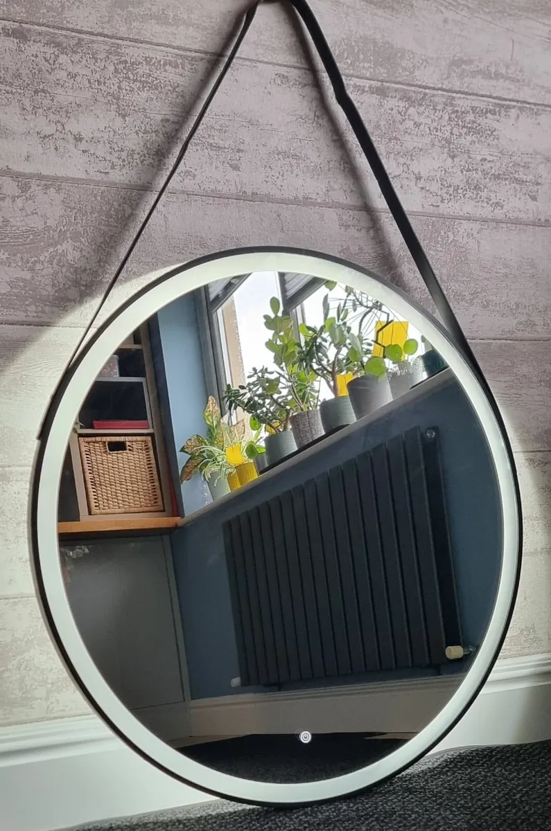 LED Bathroom Mirror Antifog Defogger 80cm Black - Image 2