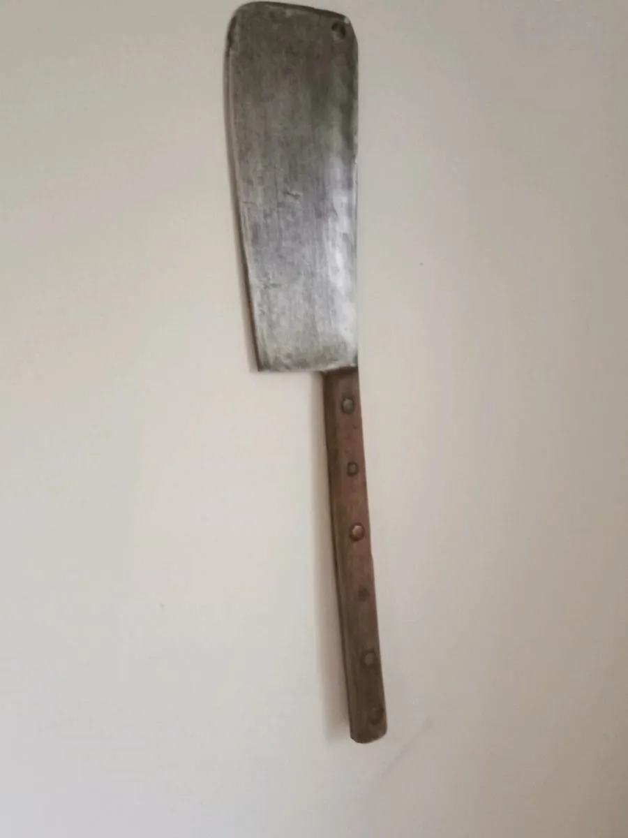 antique butcher meat cleaver rare size - Image 1
