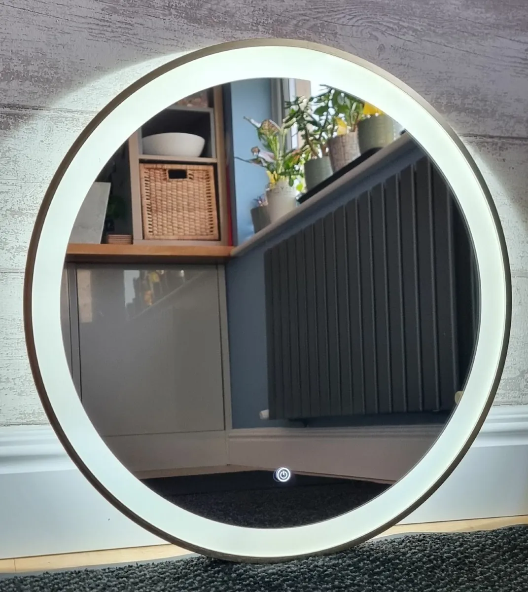 LED Mirror Gold Demister Antifog Round Circle - Image 2