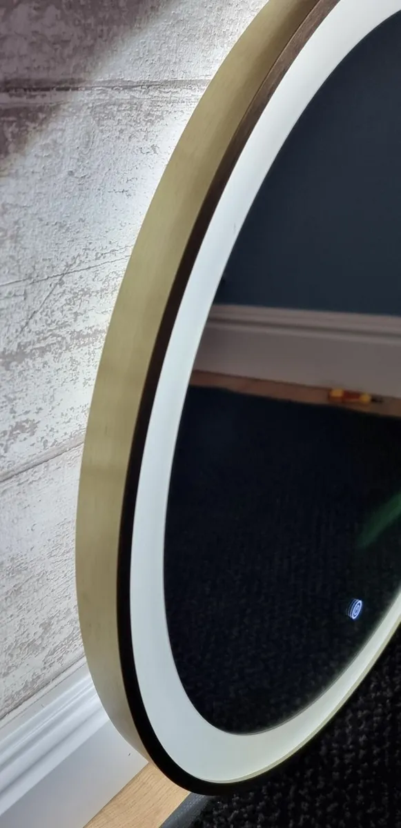 LED Mirror Gold Demister Antifog Round Circle - Image 3