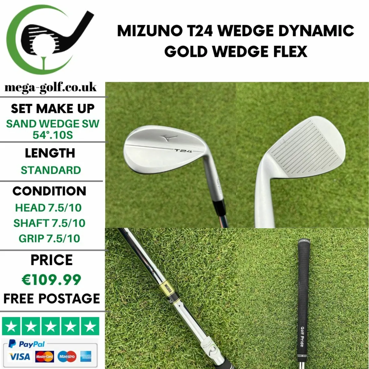 Mizuno T24 Wedge Sw 54°.10S / Dynamic Gold Wedge - Image 1