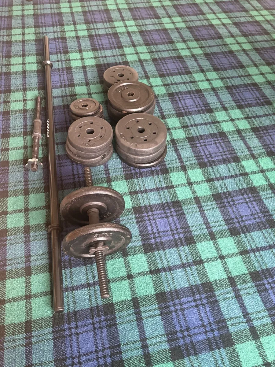 Adjustable weight bench plus weights - Image 1