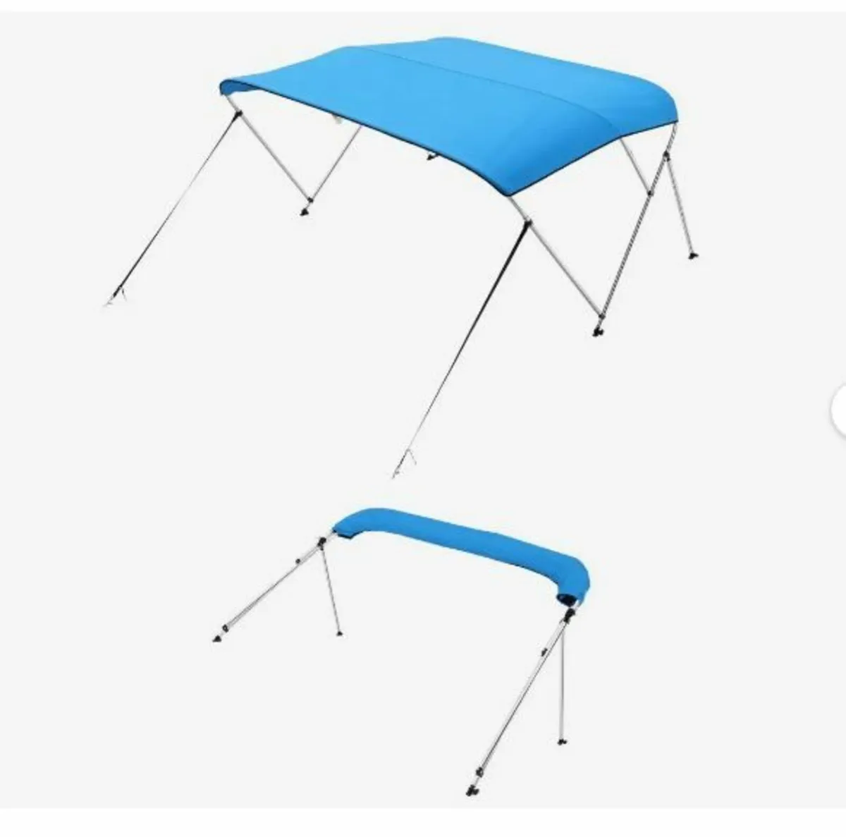3 Bow Boat Bimini Top, 600D Polyester Canopy - Image 1