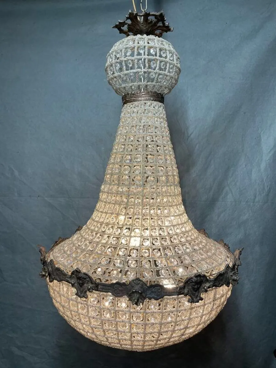 Beautiful Large French Style Basket Chandelier. - Image 1