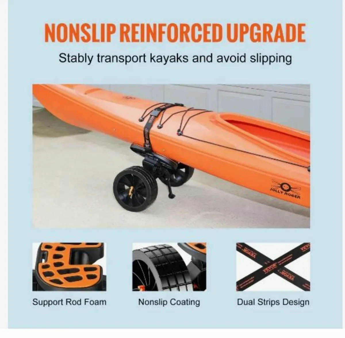 Heavy Duty Kayak Cart, 320lbs Load Capacity - Image 2