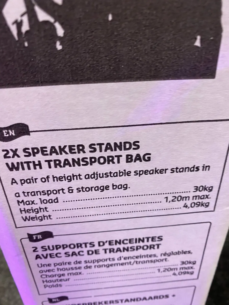 Ibiza Speaker Stands 1.2M SS01B-Mini NEW - Image 2