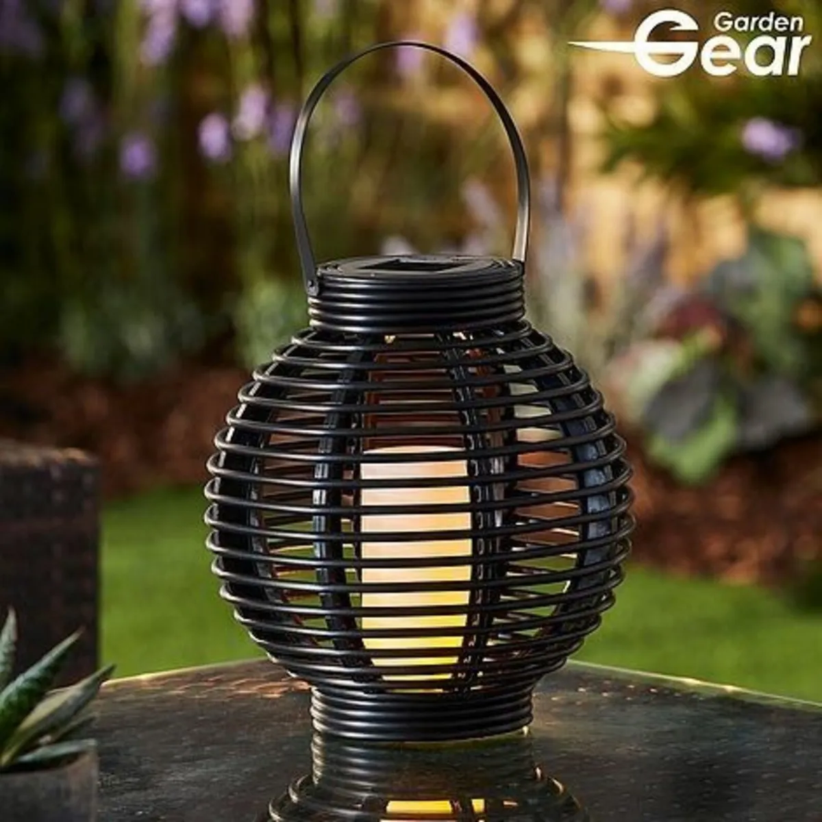 Flickering Candle Rattan Solar Lantern