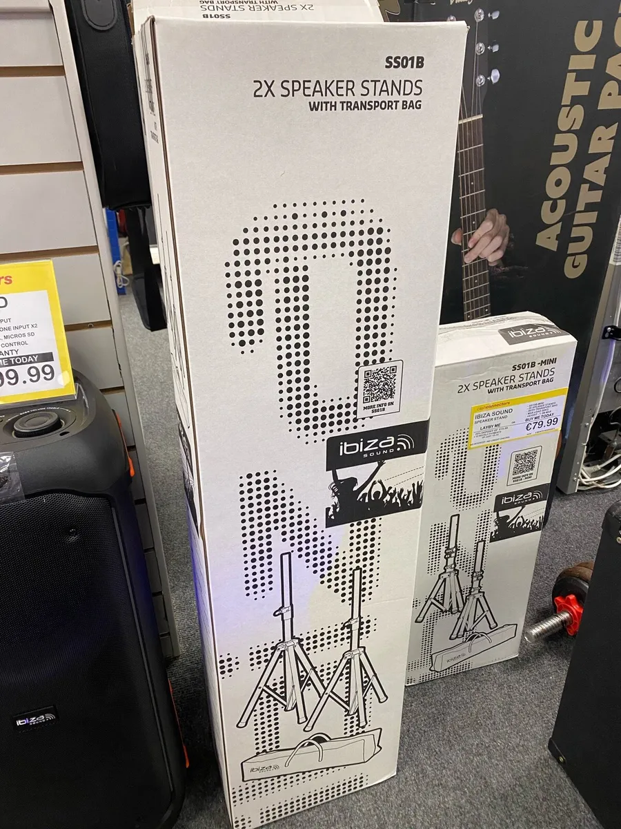 Ibiza Speaker Stands SS01B 1.8M NEW - Image 1