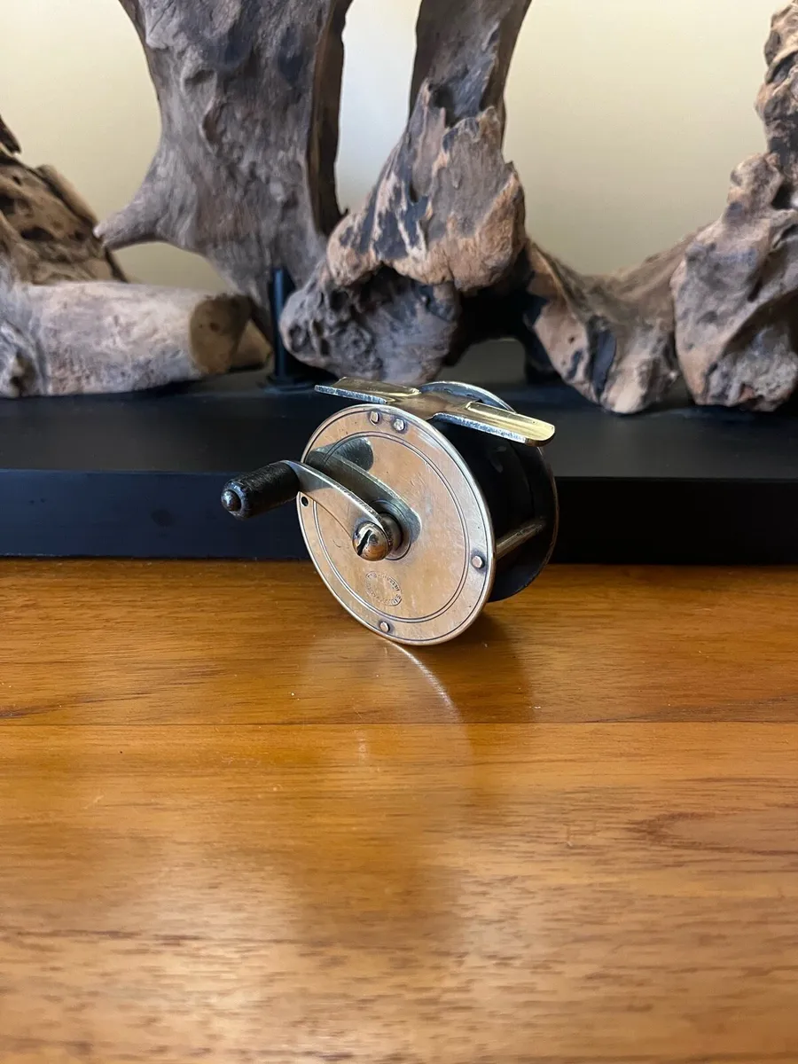 Antique S.Allcock 2.25” Brass Fly Fishing Reel - Image 1