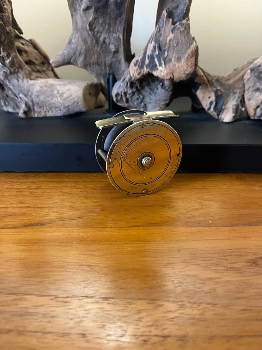 Antique S.Allcock 2.25” Brass Fly Fishing Reel - Image 2