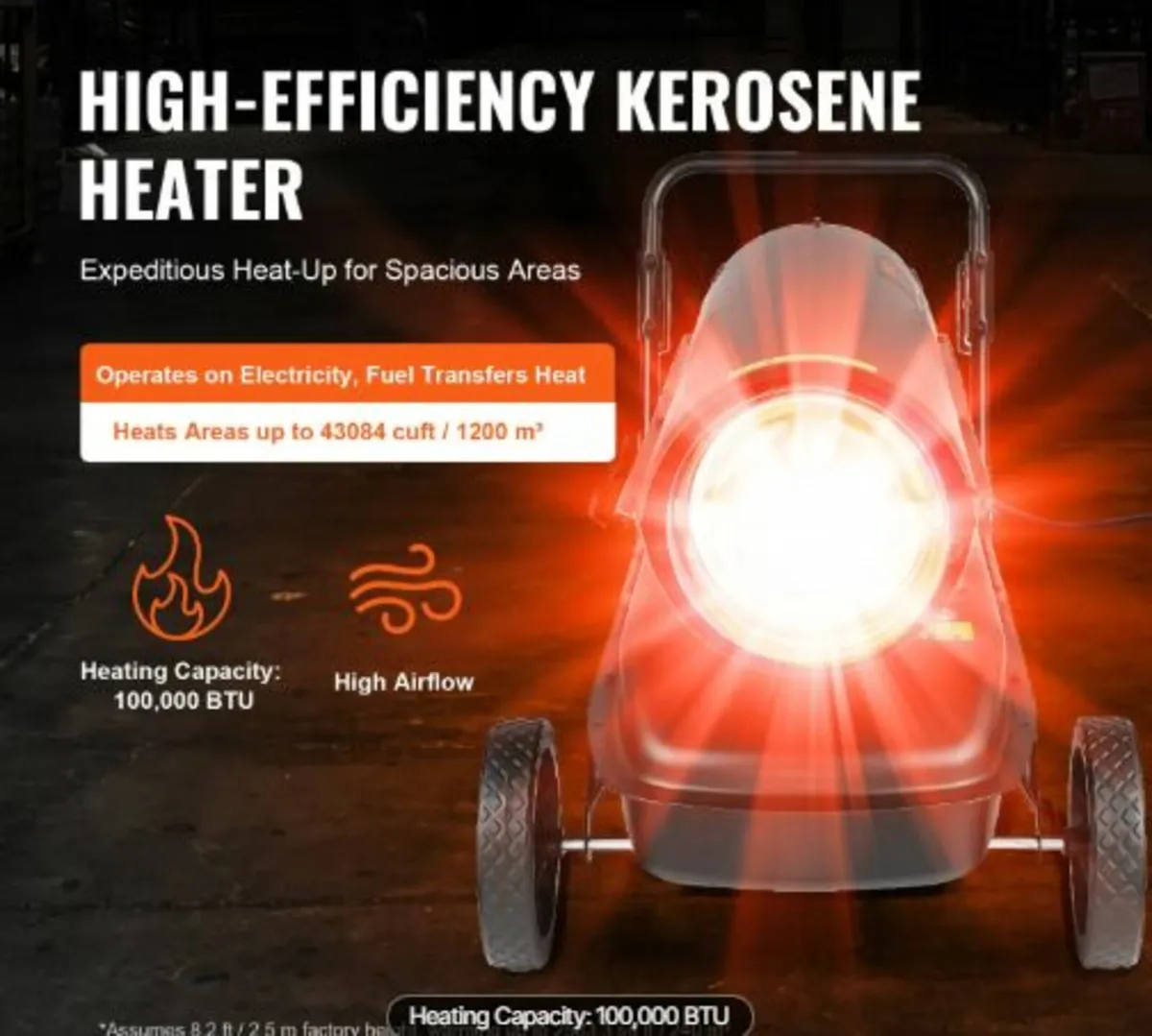 Kerosene/Diesel Forced Air Heater, 100000Btu - Image 2