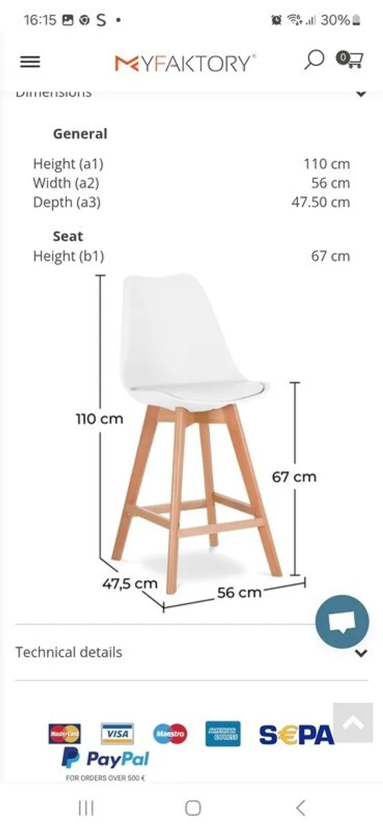 kitchen bar stools x4 - Image 2