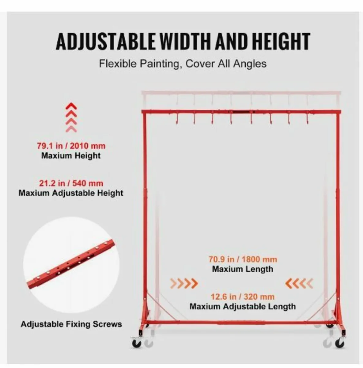 Painting Rack, 5 ft-7 ft Adjustable Height - Image 4