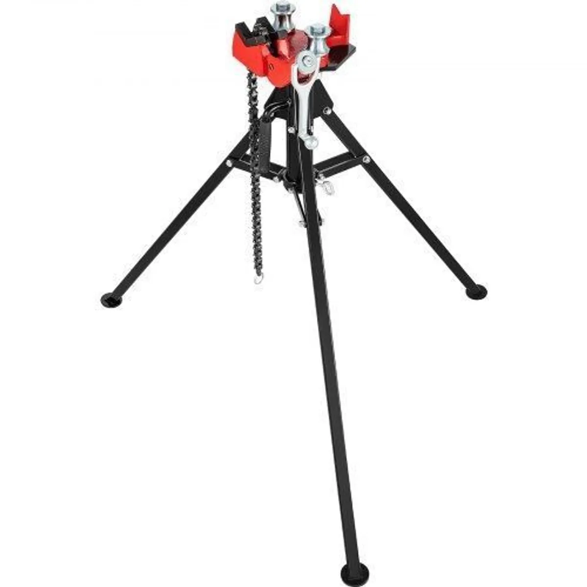 Tripod Pipe Chain Vise | 1/8"-5" Pipe Capacity | 36.4" Length | Portable Folding Steel Legs | Grab, Support - Image 1