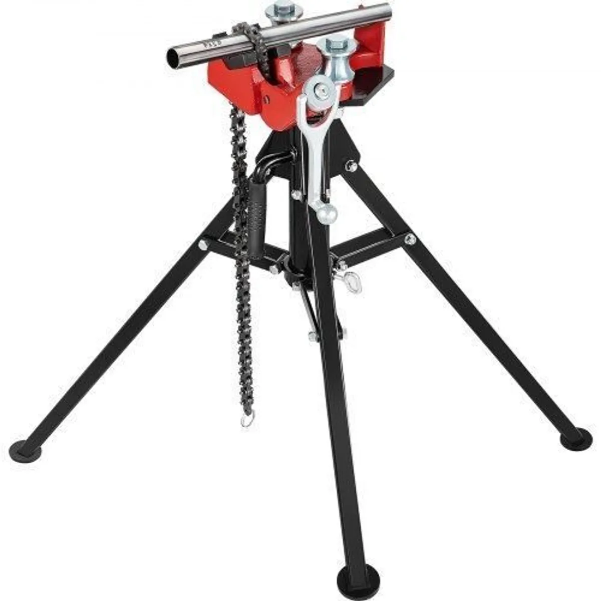 Tripod Pipe Chain Vise | 1/8"-5" Pipe Capacity | 36.4" Length | Portable Folding Steel Legs | Grab, Support - Image 2