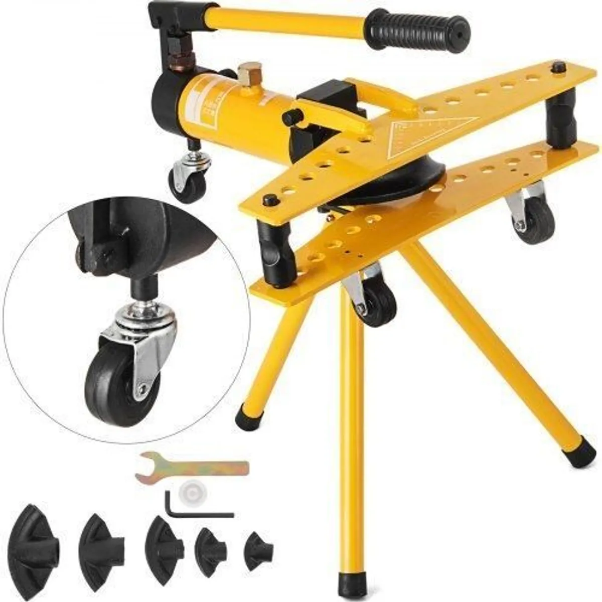 Manual Hydraulic Pipe Tube Bender Machine 10 Ton Manual Hydraulic Tube Bending Machine 1/4"-1" Diameter 6 Dies for Heating and Piping Construction - Image 2