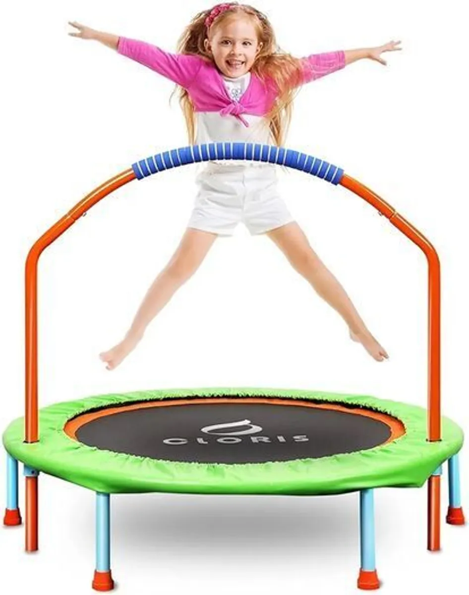 Foldable Fitness Trampoline Max Load 220lb/400 lb/450lb, Rebounder with Adjustable Foam Handle Indoor/Outdoor Fitness Body Exercise - Image 2