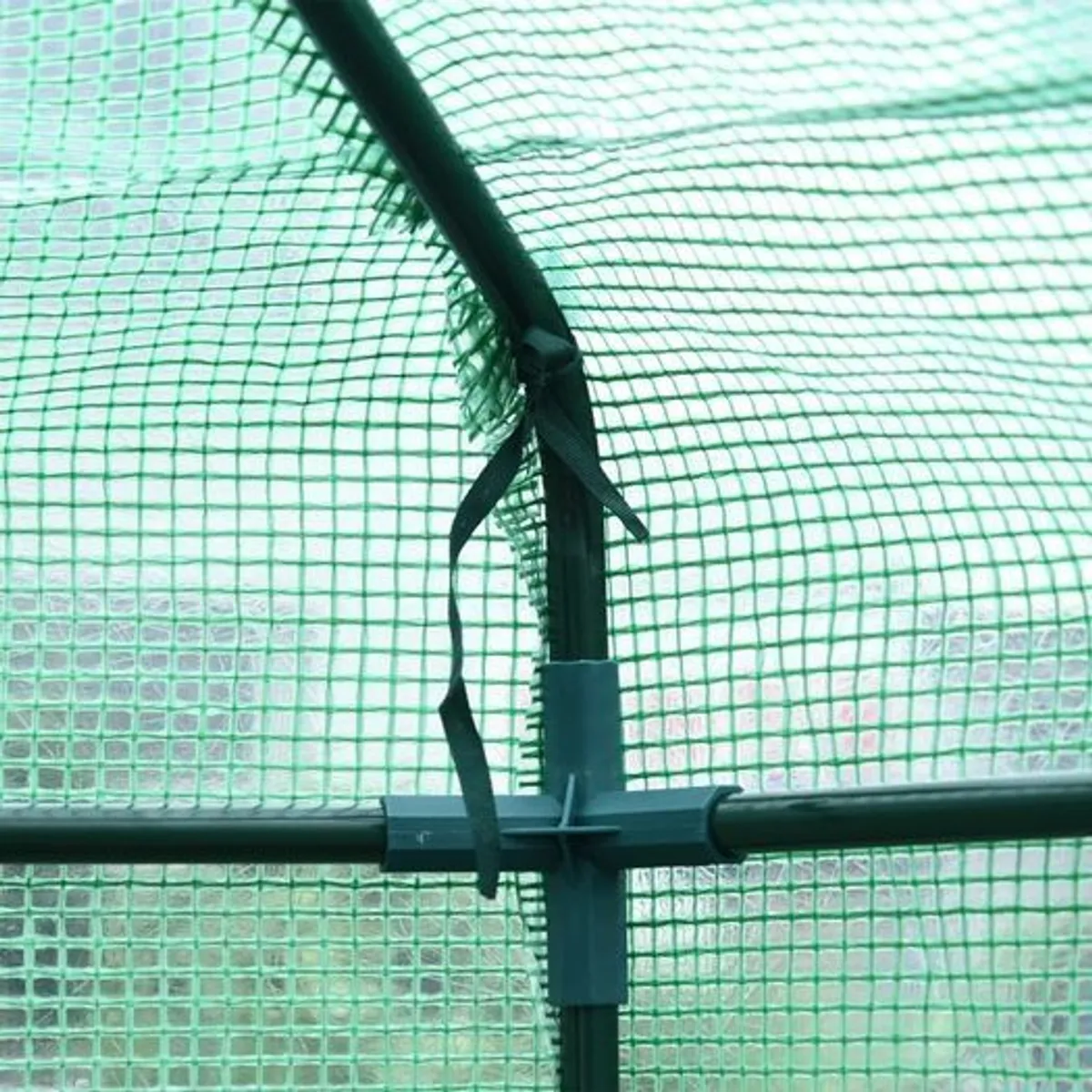 Hexagon Walk In Greenhouse PE Planter Flower Growth with Zipped Door 194 x 225H cm Walk-in Zipper Steel - Image 1