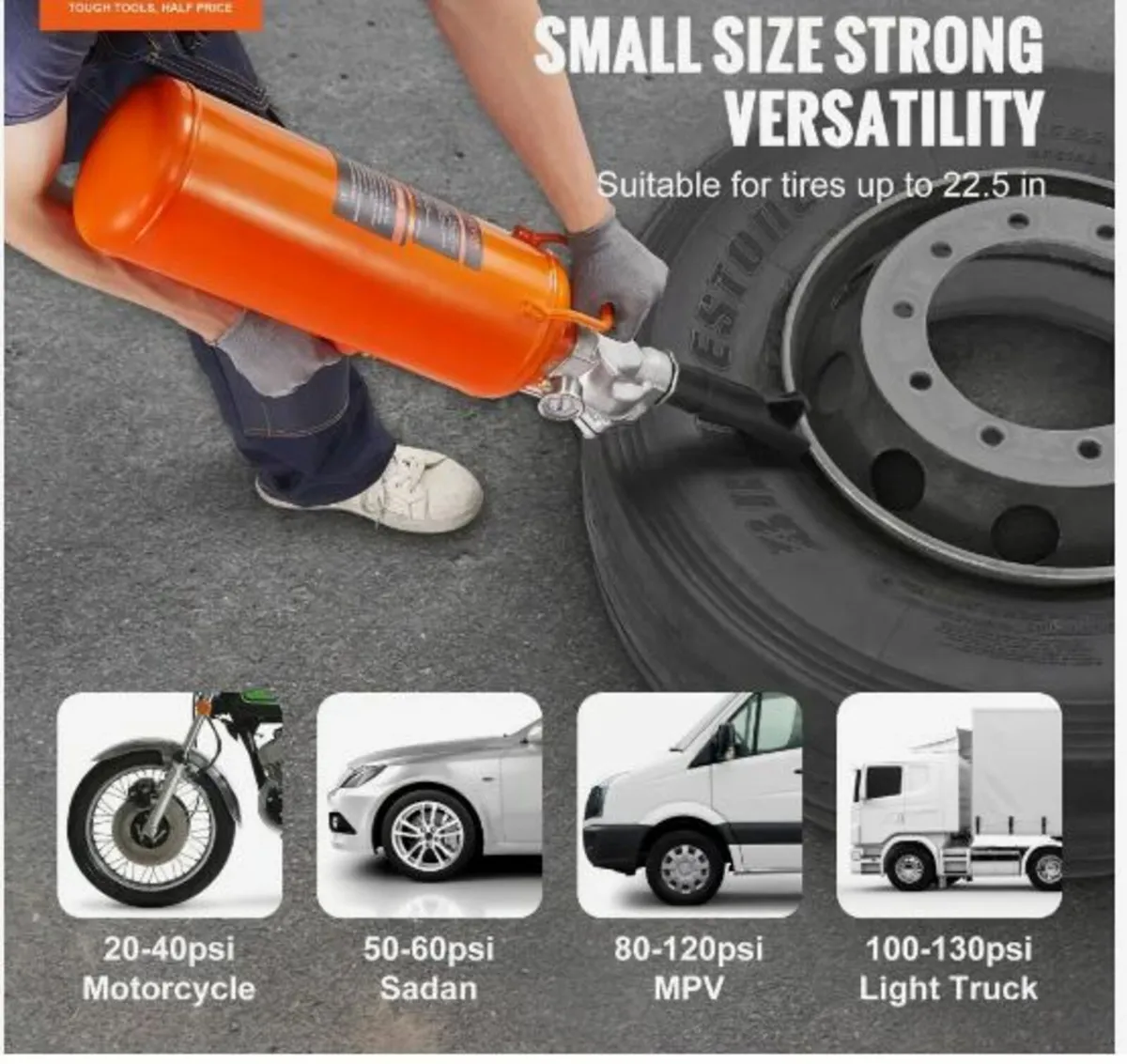 Tire Seater, 2.1 Gal/8 L Air Tire Blaster - Image 2