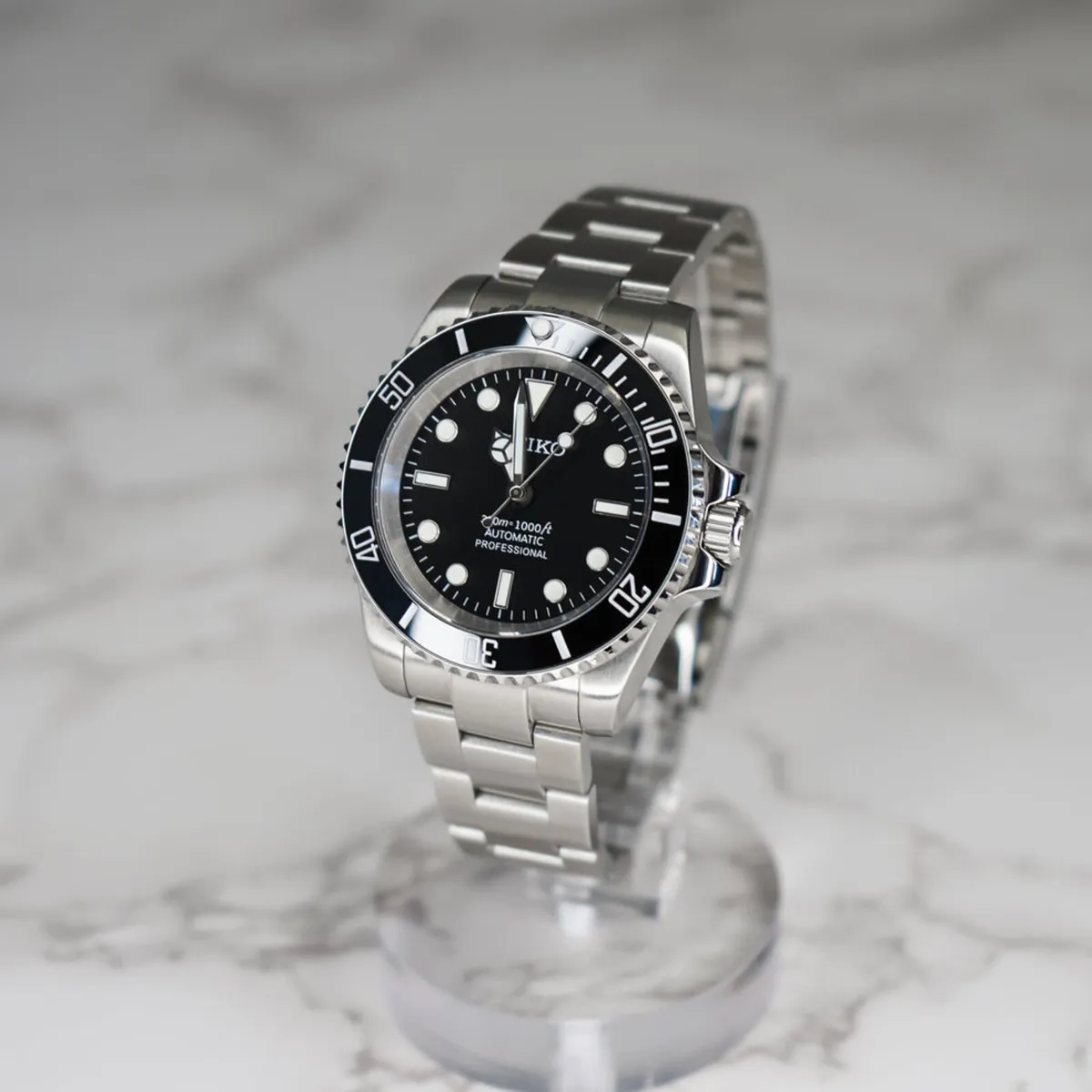 Custom Seiko Mod Black Submariner Style 40mm Autom - Image 2