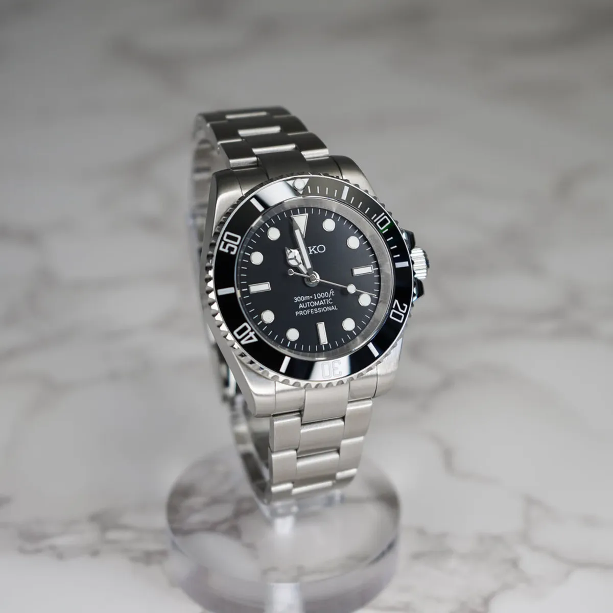 Custom Seiko Mod Black Submariner Style 40mm Autom - Image 3