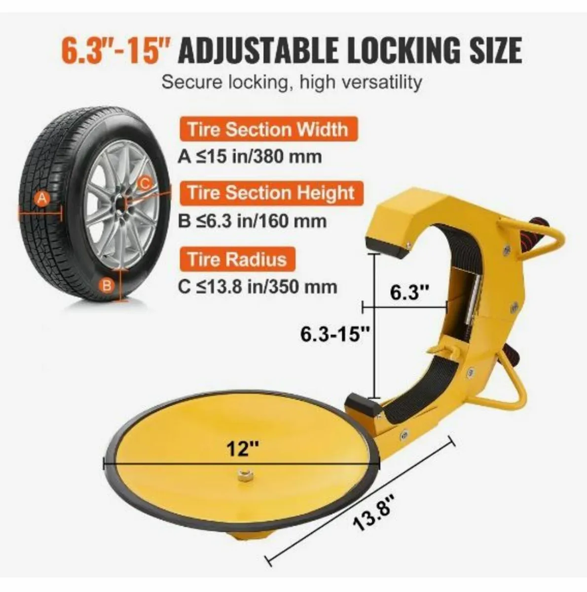 Wheel Lock Clamp, 1 Pack Trailer Wheel Lock - Image 3