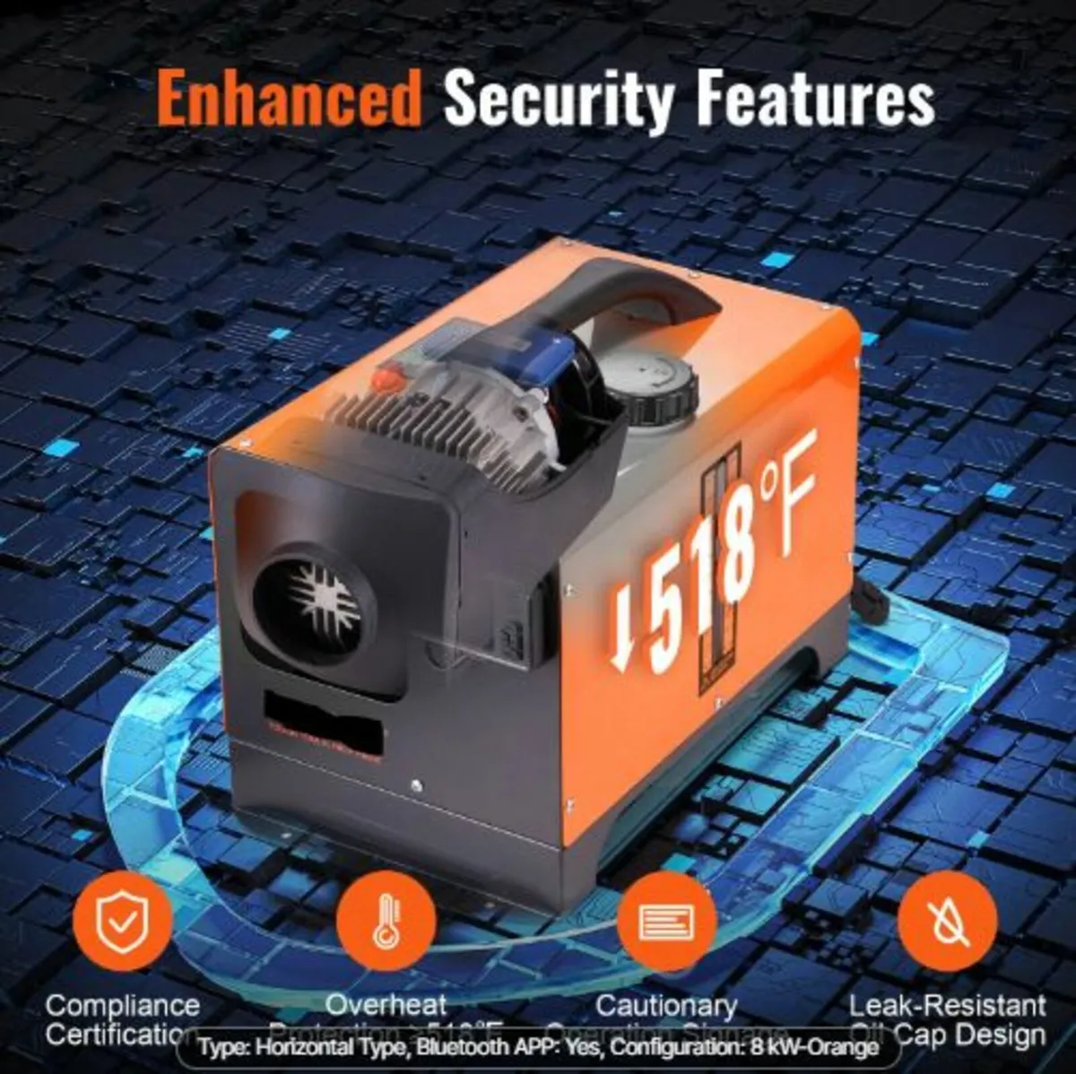 Diesel Air Heater All-in-one 12V 8KW Bluetooth App - Image 4