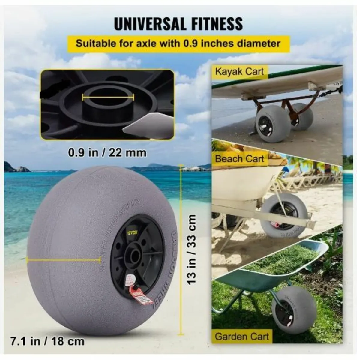 Beach Balloon Wheels, 33 cm Replacement Sand Tire - Image 4