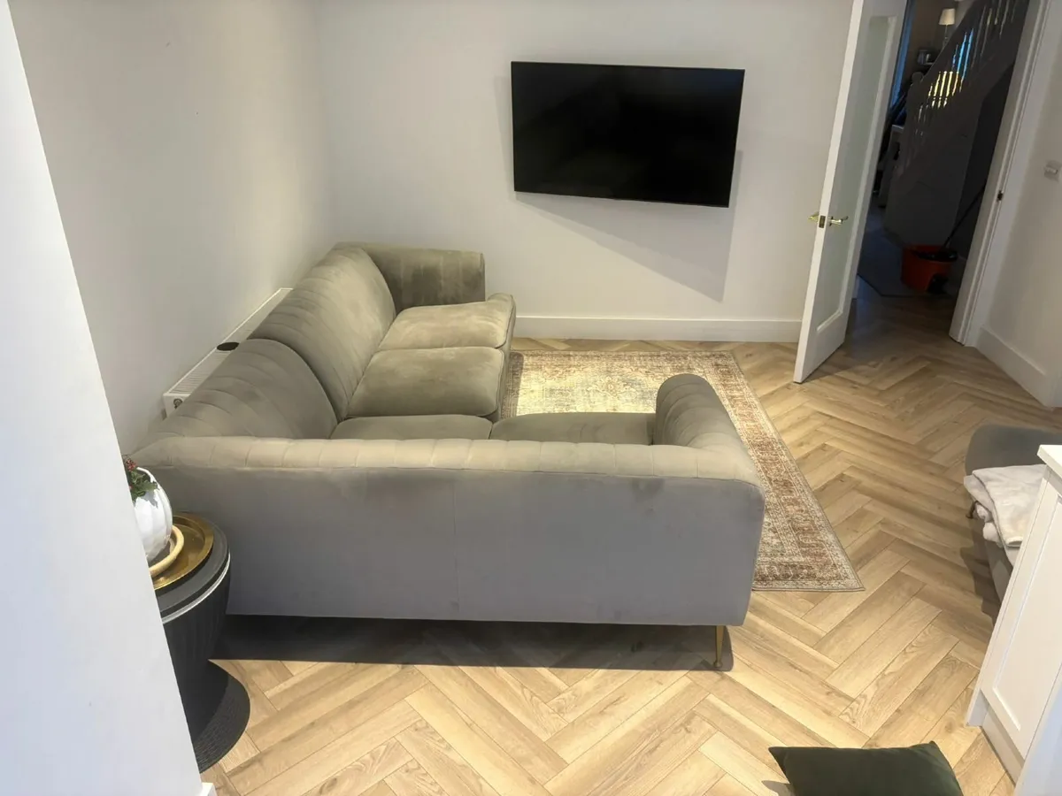 Nearly New Velvet Sofa with 12yr warranty - Image 2