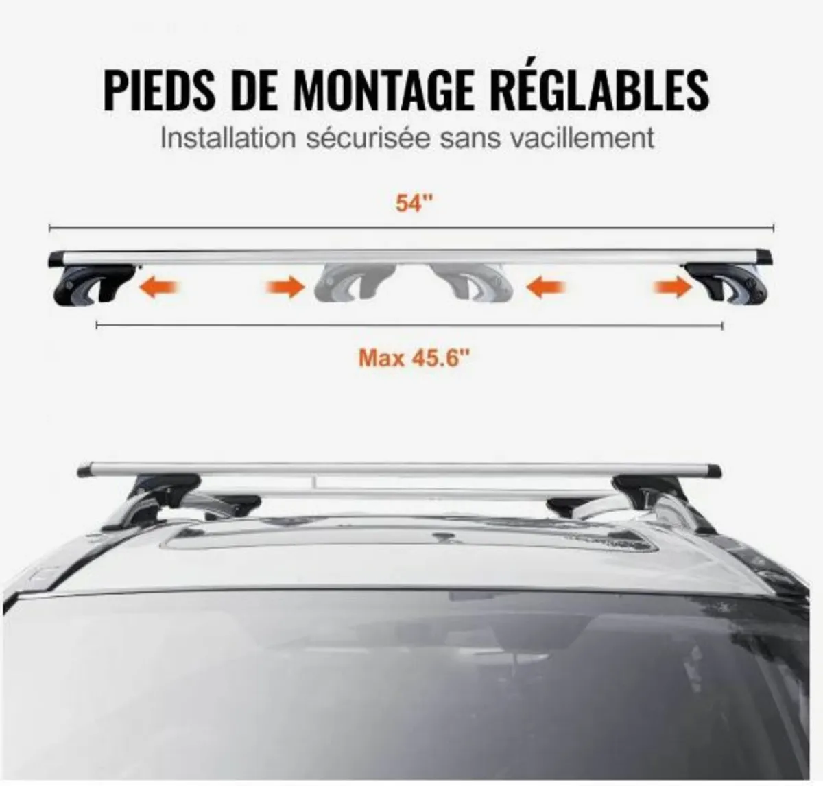 Universal Roof Rack Cross Bars, 137.2cm - Image 3