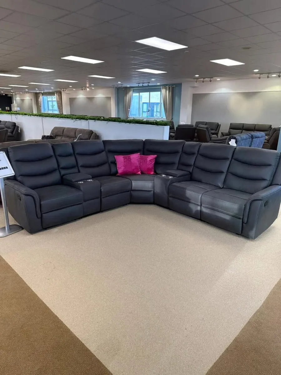 New Grey Micro Fabric Polly Recliner Sofa - Image 2