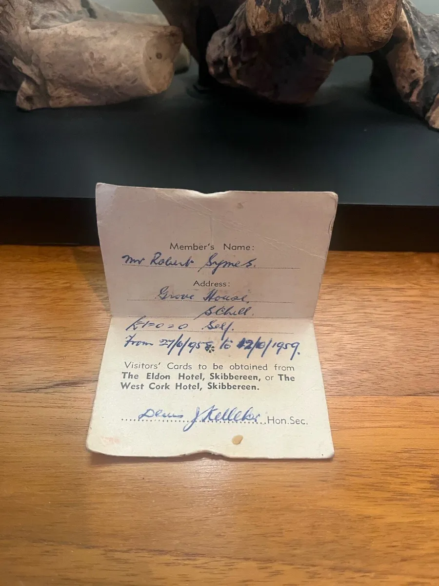 1958 Skibbereen Trout Fishing Club Members Card - Image 3