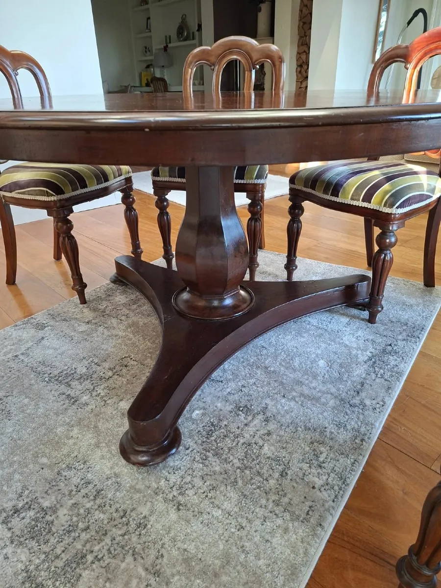 Mahogany Antique Tilt-Top Dining Table + Chairs - Image 4