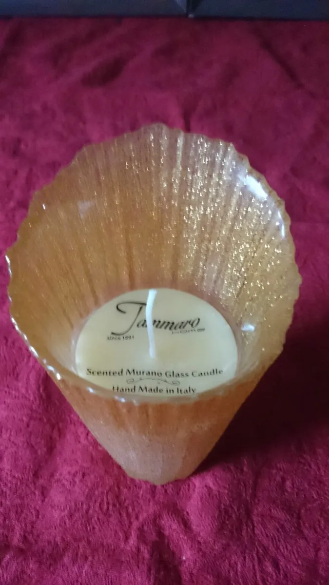 Italian Tammaro Murano Golden Glass Scented Candle - Image 4