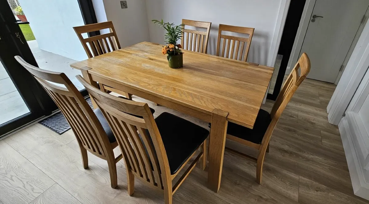 Oak Table and Chairs - Solid Oak (Kitchen/Dining) - Image 2